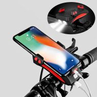 LED Svetlo na bicykel Bikerpro 4v1 s držiakom na telefón, zvončekom a powerbankou