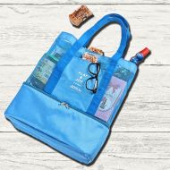 Plážová taška s termo priehradkou - modrá