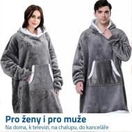 Hrejivá mikinová deka s rukávmi a kapucňou - Poncho
