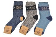 Vlněné ponožky ALPACA s vločkou - 3 páry, mix barev, velikost 40-43