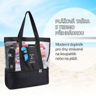 Plážová taška s termo přihrádkou - černá