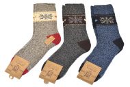 Vlněné ponožky ALPACA s vločkou - 3 páry, mix barev, velikost 44-47