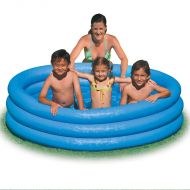 Kruhový bazén s tromi nafukovacími prstencami - Modrý (147cm)