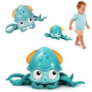 Roztomilá chodiaca a plávajúca chobotnica pre deti.