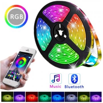 Farebný LED pásik s Bluetooth a diaľkovým ovládaním - RGB 5m