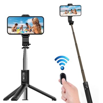 Skladacia selfie tyč so statívom a diaľkovým ovládaním 3v1