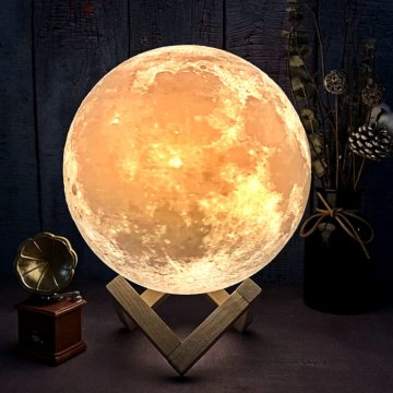 3D mesiac - stolná LED lampa multicolor